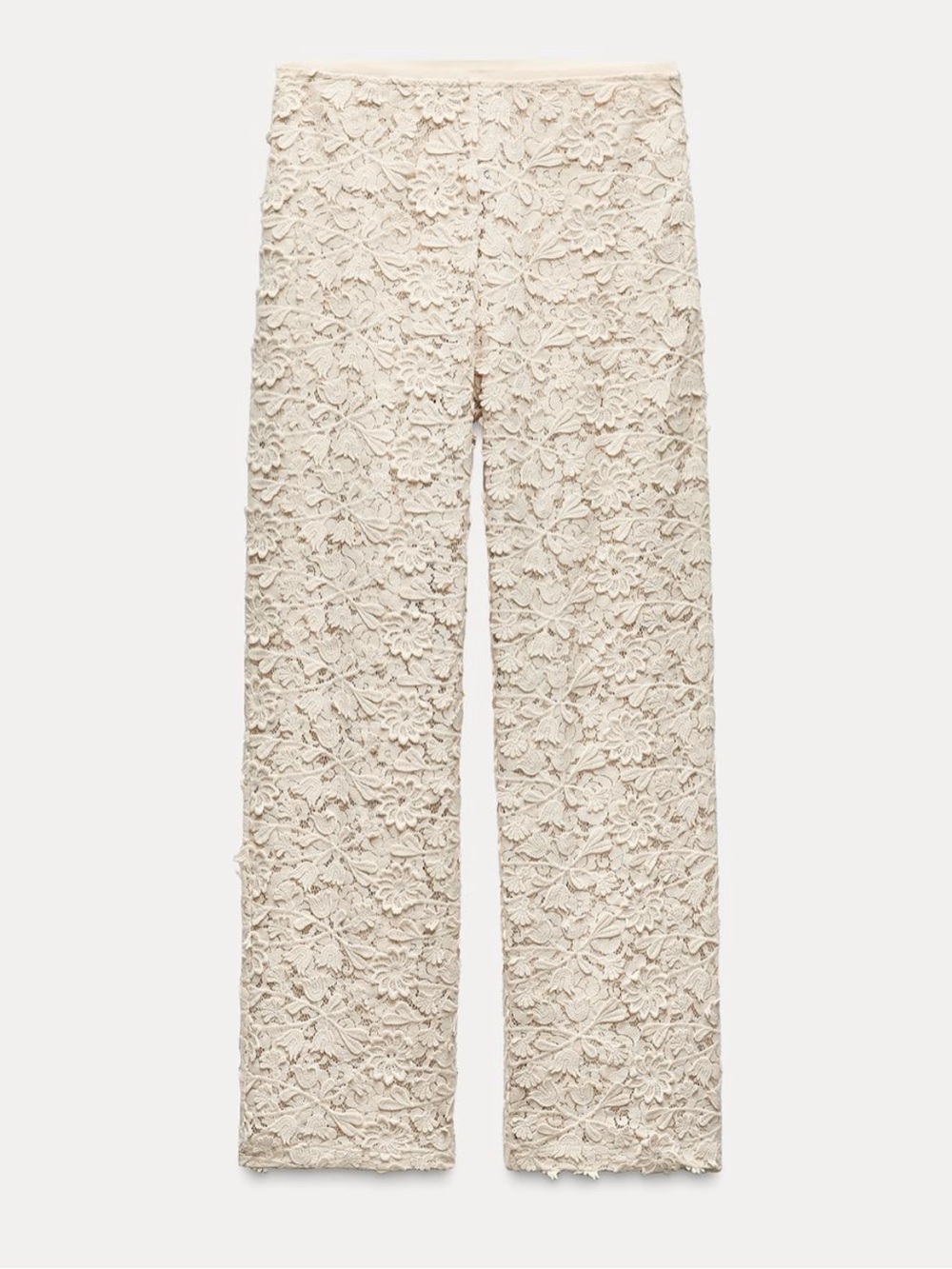 Zara  floral crochet wide leg pants, full length - Picture 2 of 5